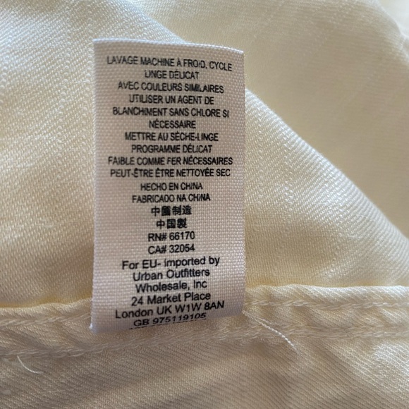 Free People Raw Femme Linen Jacket Eggshell Waterfall Front Side Buckles Size M - Picture 10 of 11